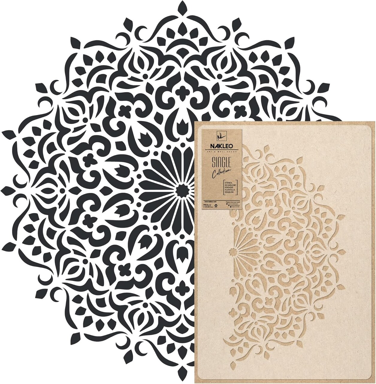 Large Mandala Painting Stencil – 23.2” Diameter Reusable Geometric Circle Template for DIY Wall, Floor, Wood, Fabric & Furniture Decor